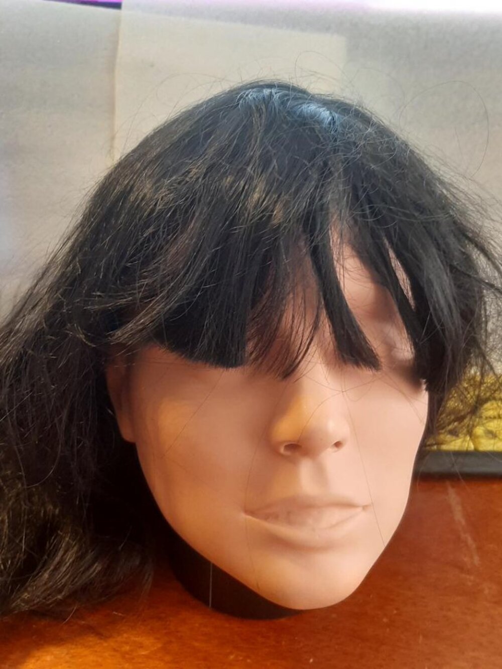 NEW ! Women 24 Inch Long Hair Straight Wig Human Hair Black